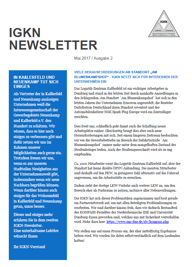 Newsletter #2 des IGKN e.V. 