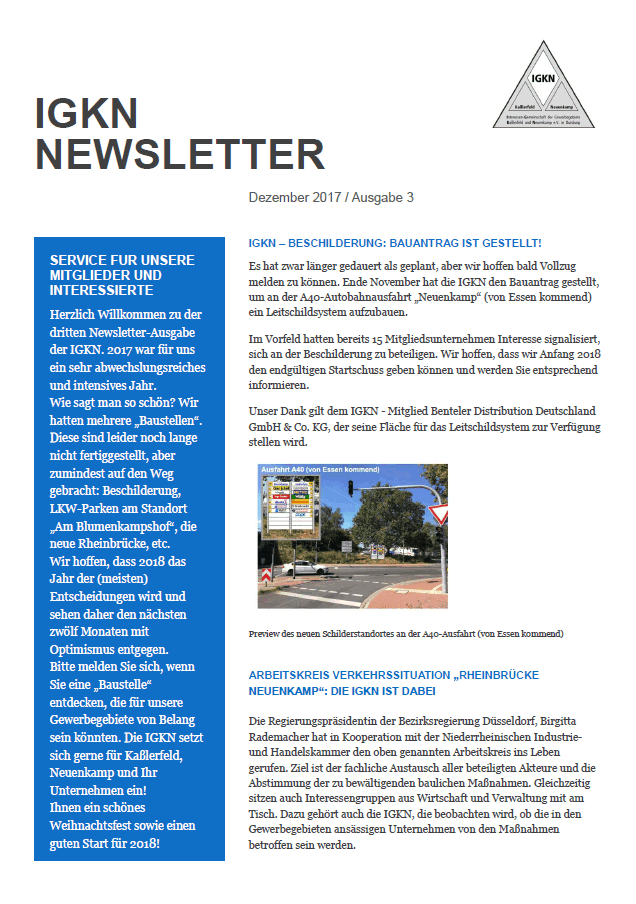 Newsletter #3 IGKN e.V.